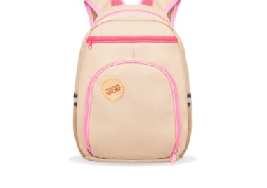 bezowy plecak mlodziezowy PENELOPE z kieszenia termiczna front